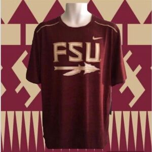 FSU Florida State Seminoles Nike Dri-Fit Mens Garnet L Large Logo Shirt NWT